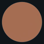 Terracotta Burnt Orange Solid Colour  Classic Round Sticker<br><div class="desc">Terracotta Burnt Orange Solid Colour. Modern Colour.</div>