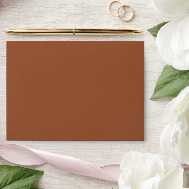 Terracotta Burnt Orange Solid Colour  Envelope (Wedding)