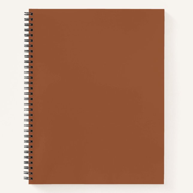 Terracotta Burnt Orange Solid Colour  Notebook (Front)