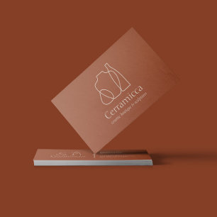 Terracotta Burnt Porcelain Sculpture Vase Ceramic Business Card