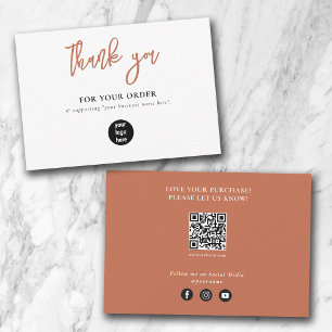 Terracotta Business Thank You Logo Social Media Card