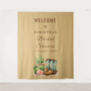 Terracotta Cactus Arizona Cowgirl Bridal Shower Tapestry