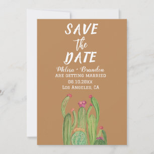 Terracotta Cactus Desert Arizona Rustic Wedding  Invitation