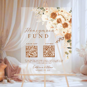 Terracotta Calligraphy Mariage Honeymoon Fund QR