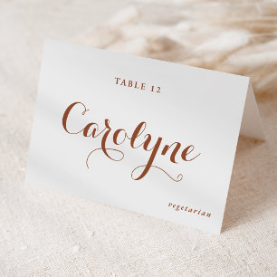 Terracotta Calligraphy Meal Choice Place Card