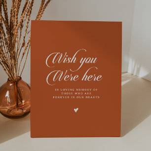 Terracotta Calligraphy Memorial Wish You Were Here Pedestal Sign