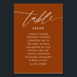 Terracotta CalligraphyWedding Seating Chart Table Number<br><div class="desc">Rust Terracotta Simple Calligraphy Rustic Wedding Seating Chart Table Number</div>