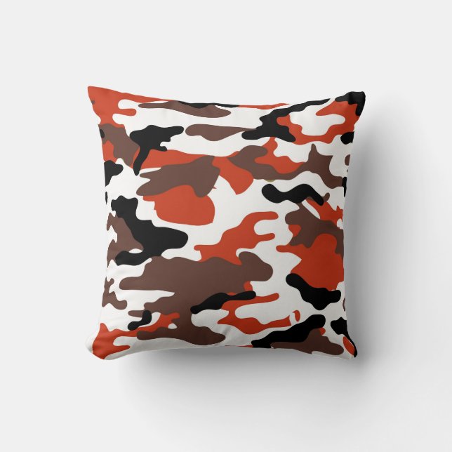 Terracotta Camo Throw Pillow (Front)