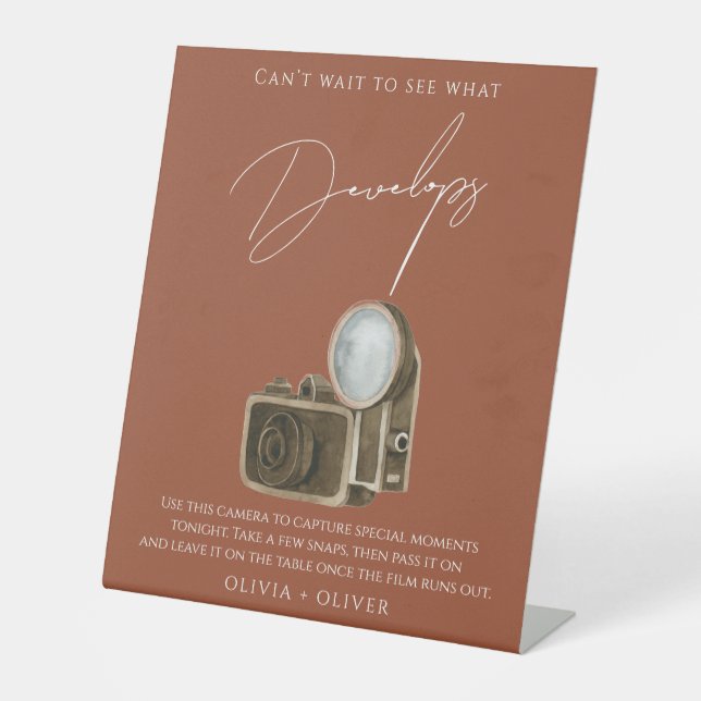 Terracotta can’t wait to see what develops sign (Front)