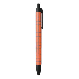 Terracotta Check Pattern Smooth and Stylish Black Ink Pen