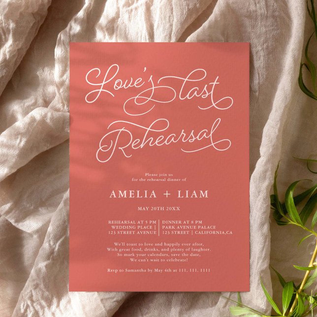 Terracotta chic Love last rehearsal dinner Invitation (Creator Uploaded)