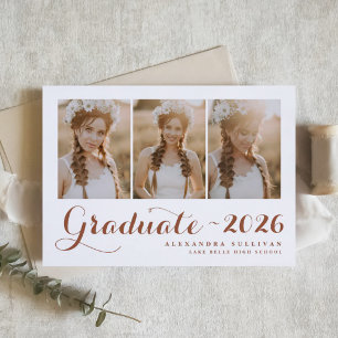 Terracotta Class of 2026 Photo Collage Graduation Invitation