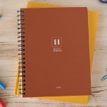 Terracotta Classic Monogram Personal Weekly Planner<br><div class="desc">Simple personal stationery annual planner featuring a classic monogram in a square border. Annual planner (12 months) with open monthly overviews and weekly planning sheets. Contact for assistance in personalizing.</div>