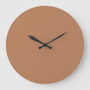 Terracotta Clay Brown Solid Colour - Colour - Hue Large Clock