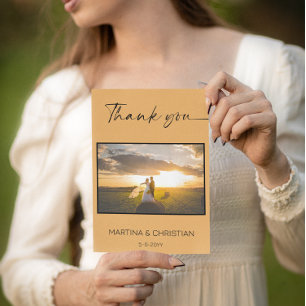 Terracotta Clay Wedding Thank You Photo  Card
