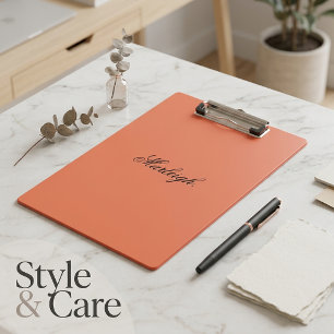 Terracotta Clipboard with Personalized Name Desig