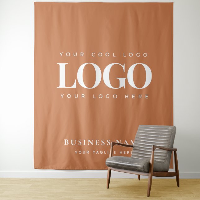 Terracotta Company Business Logo Event Backdrop Tapestry (In Situ)