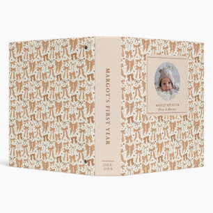 Terracotta Coquette Bows Baby Photo Album Binder