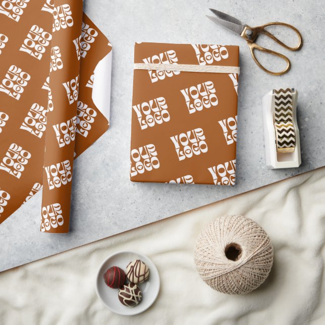 Terracotta Corporate Business Logo Wrapping Paper (Crafts)