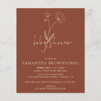 Terracotta Cotton Flower Baby Sprinkle Flyer
