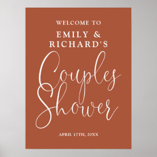 Terracotta Couples Shower Welcome Sign