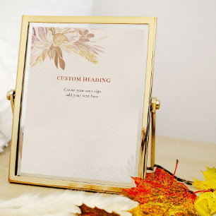 Terracotta Cream Botanical Foliage Create Your Own Poster