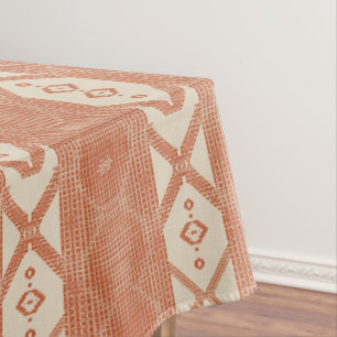 Terracotta Cream Modern Minimalist Stripe Boho Tablecloth