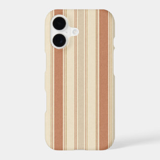 Terracotta Cream & Taupe Linen Multi Width Stripes