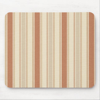 Terracotta Cream & Taupe Linen Multi Width Stripes Mouse Pad