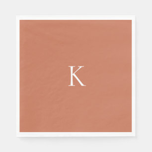 Terracotta Custom Initial Luncheon Napkins