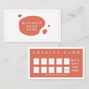 Terracotta Cute Minimalist Salon Coffee Shop Loyalty Card