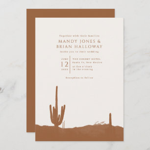 Terracotta Desert Cactus Wedding Invitation