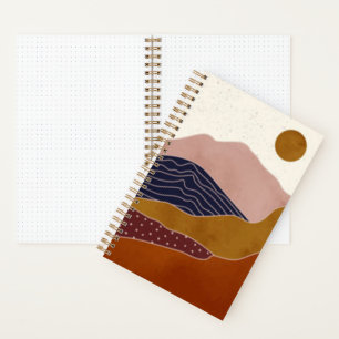 Terracotta Desert Sun   Abstract Notebook