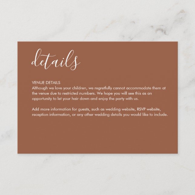 Terracotta Details Enclosure Card (Front)