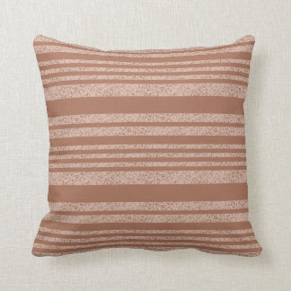 Terracotta Distressed Stripes Throw Pillow