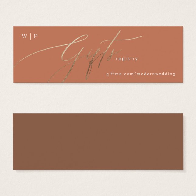 Terracotta Dusty Orange Elegant Boho Gold Cadeau R (Devant & derrière)