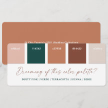 Terracotta & Dusty Pink Wedding Colour Palette Car