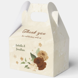 terracotta earth tone floral wedding favor box