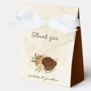 terracotta earth tone floral wedding favor box