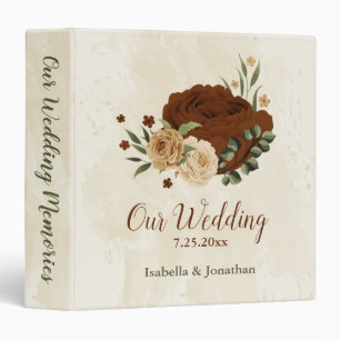 terracotta earth tone floral wedding photo album binder