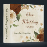 terracotta earth tone floral wedding photo album binder<br><div class="desc">Beautiful earth tone fall wedding photo album binder featuring terracotta,  beige and cream flowers with green leaves .
FOR MORE MATCHING PRODUCTS click on the collection above or contact me</div>