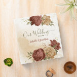 terracotta earth tone floral wedding photo album binder<br><div class="desc">Beautiful earth tone fall wedding photo album binder, featuring terracotta and gold beige flowers with green leaves . The gold glitter details are simulated. It is suitable for both wedding and engagement invites. FOR MORE MATCHING PRODUCTS click on the collection above or contact me</div>