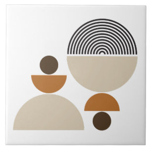 Terracotta Earth Tone Shapes Boho Tile