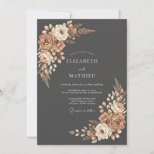 Terracotta Earthy Blossom Wedding Invitation