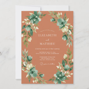 Terracotta Earthy Botanical Wedding Invitation