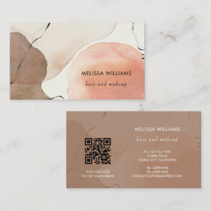 Terracotta Earthy Tones Watercolor Background Business Card