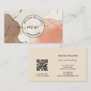 Terracotta Earthy Tones Watercolor Background Logo Business Card