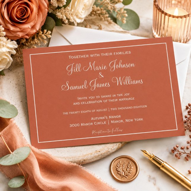 Terracotta Elegance Minimalist  Invitation (Creator Uploaded)