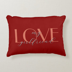 Terracotta Elegant LOVE Red Velvet Valentine Accent Pillow