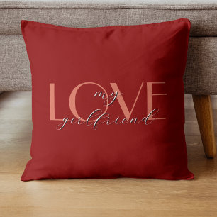 Terracotta Elegant LOVE Red Velvet Valentine Throw Pillow